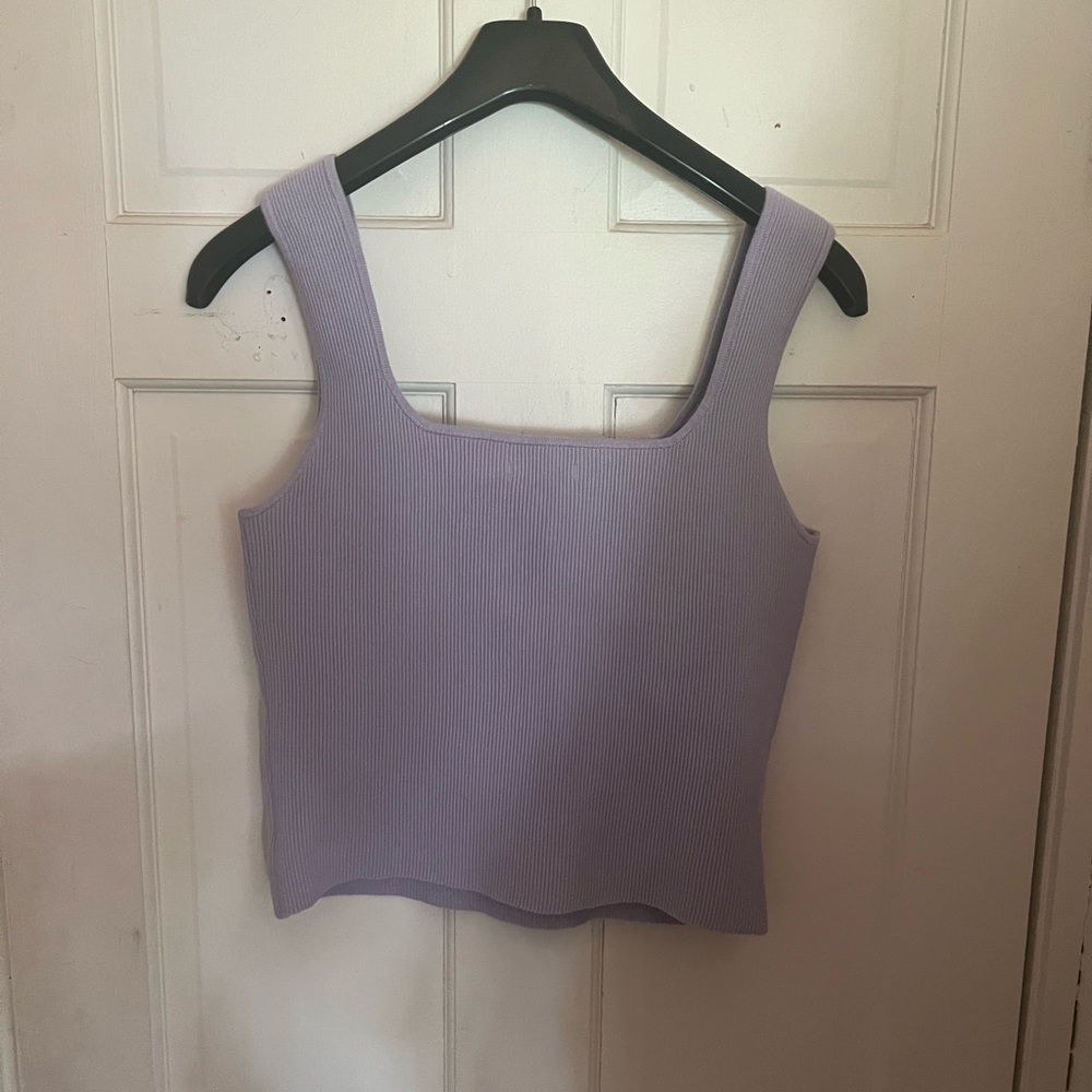 Reformation Julia Rib Knit Tank- Lilac size L